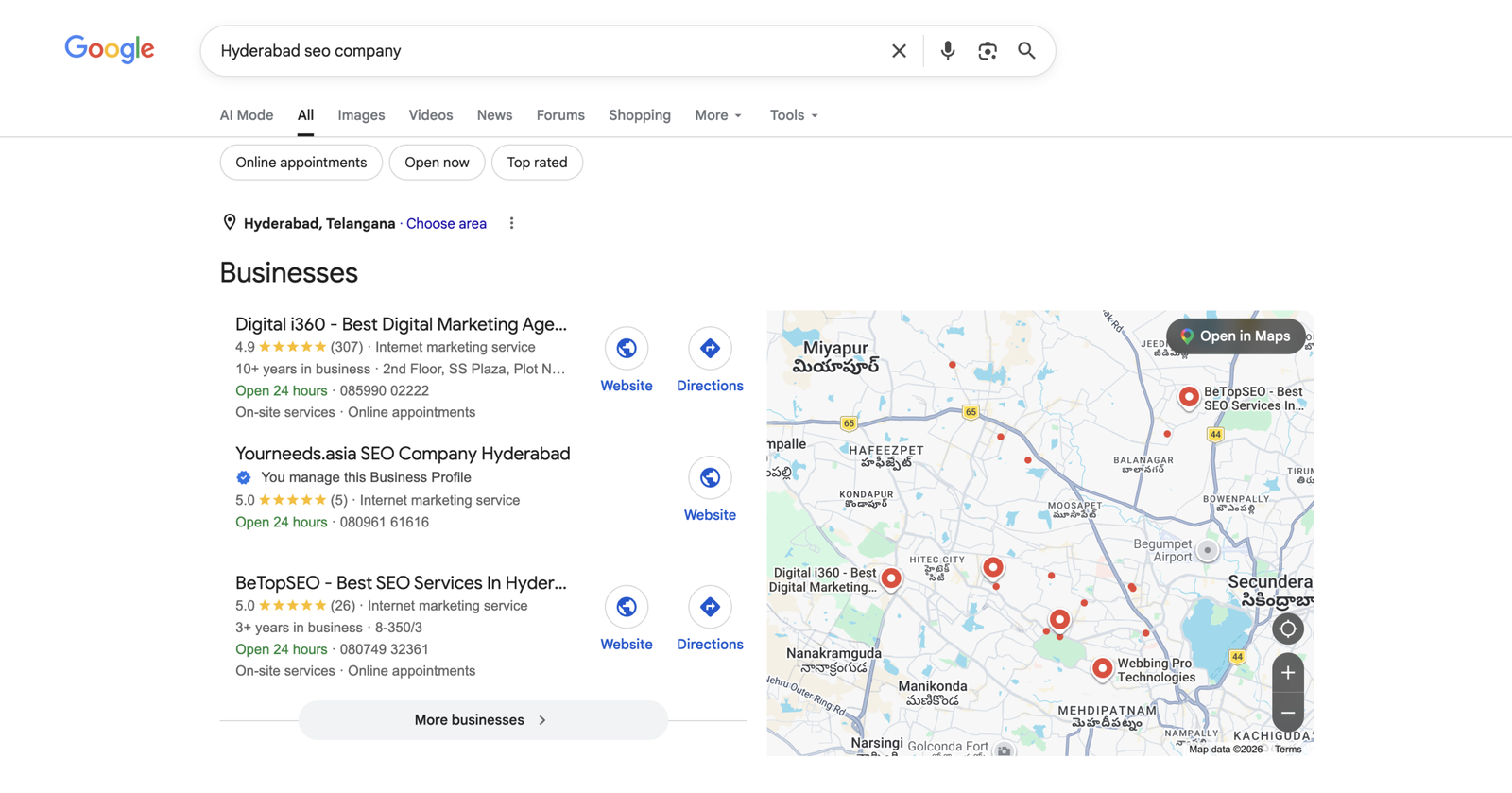 YourNeeds.asia SEO performance screenshot showing visibility proof