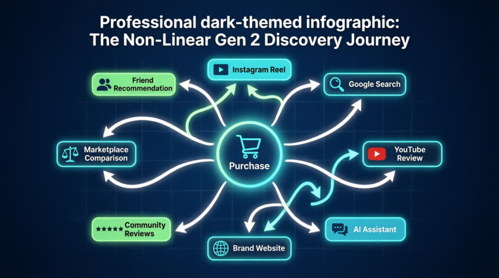 The Non-Linear Gen Z Discovery Journey web diagram