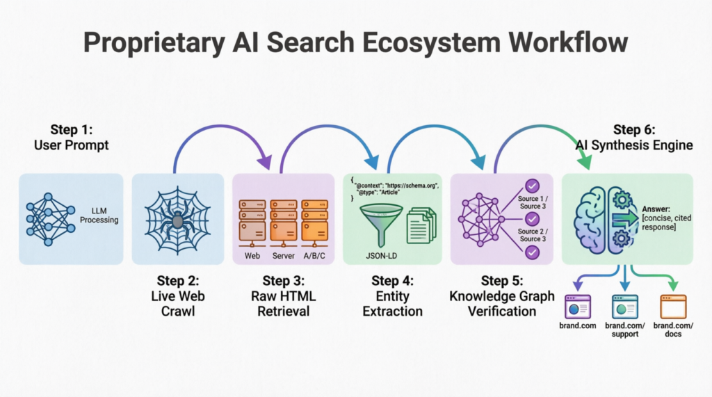 Proprietary AI Search Ecosystem Workflow