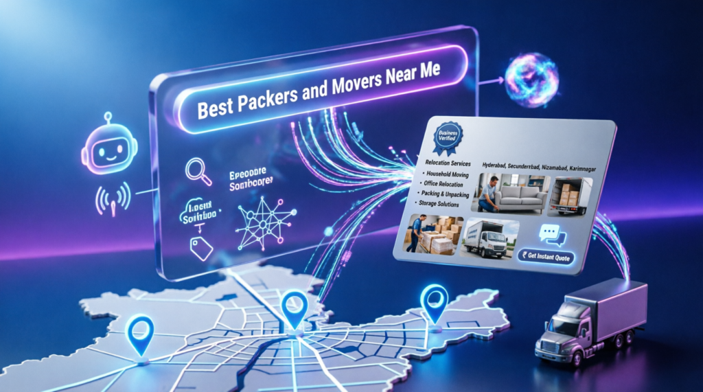 AI-powered search discovering professional packers and movers
