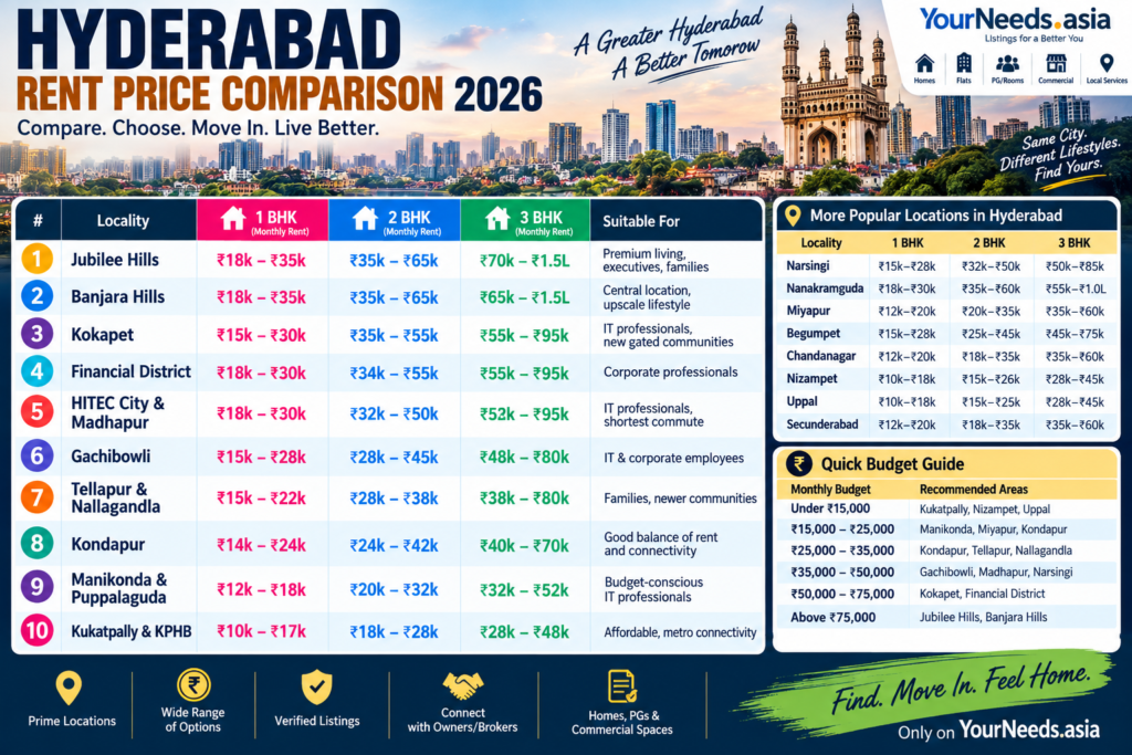 Hyderabad Rent Price Comparison