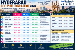Hyderabad Rent Price Comparison 1 BHK, 2 BHK & 3 BHK Rents