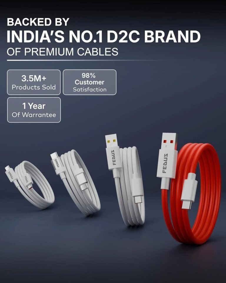 FEDUS 80W USB A to Type C SuperVOOC Fast Charging Cable – 1M Red image 3