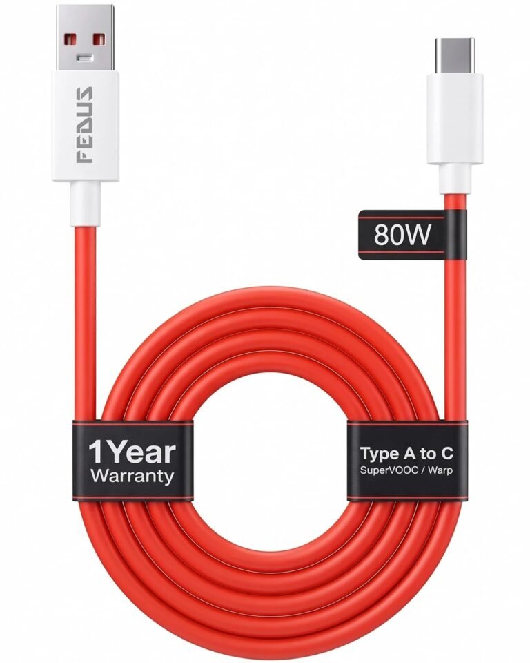 FEDUS 80W USB A to Type C SuperVOOC Fast Charging Cable - 1M Red image 1