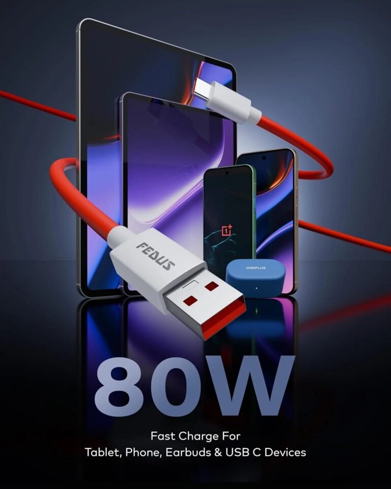 FEDUS 80W USB A to Type C SuperVOOC Fast Charging Cable – 1M Red image 5